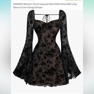 Elegant Black Floral Lace Dress